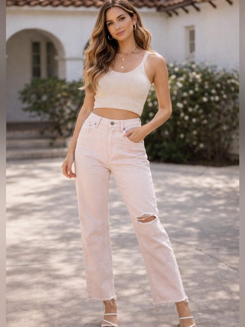 Levis Quality Premium High Loose Tapered Light Pink‎ Denim Jeans